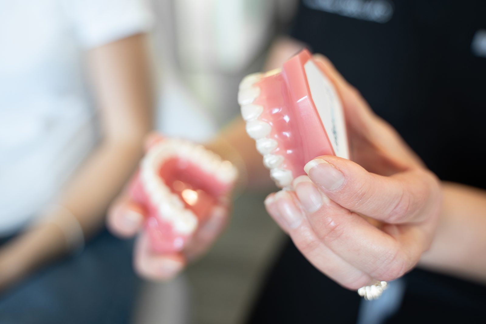 Models Dr. Khan uses to show how a bite fits together